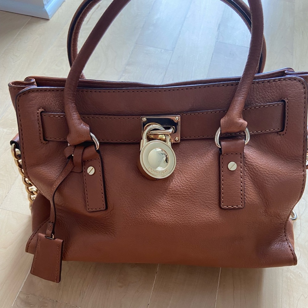 Michael Kors Hamilton Satchel Brown Leather Shoulder Bag